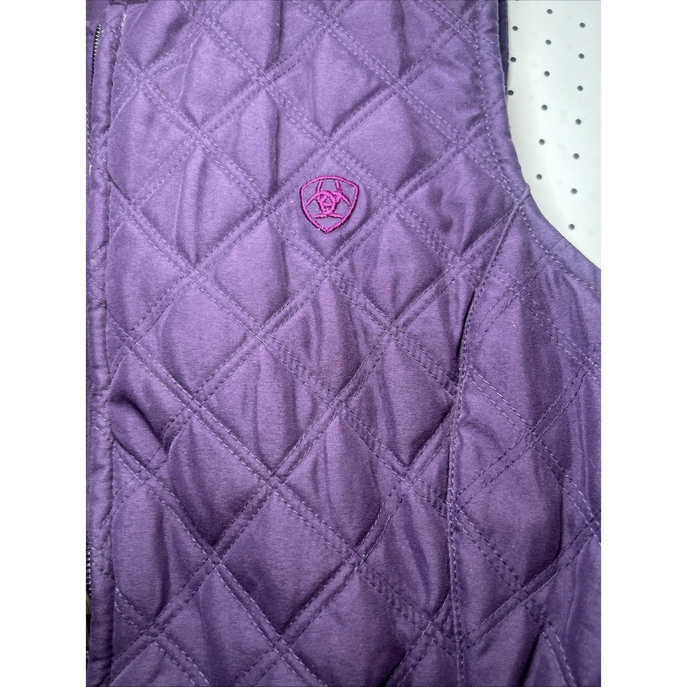 Ariat Purple Quilted Riding Vest Women's Small Equestrian Full Zip Western - Picture 5 of 12